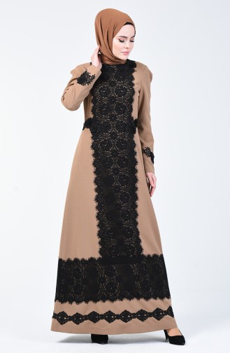 Lace Evening Dress 50528-03 Mink 50528-03