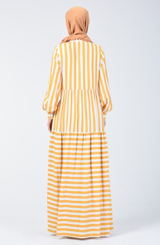 Striped Pompom Dress 40848-02 Yellow 40848-02