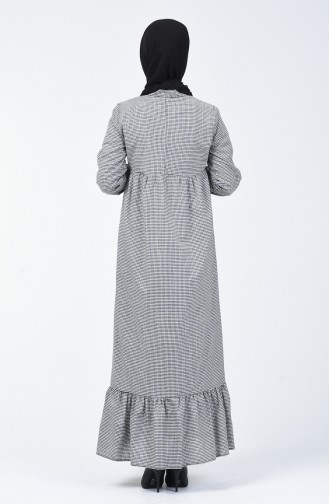 Robe Plissée avec Col Cravate  1367-01 Blanc 1367-01