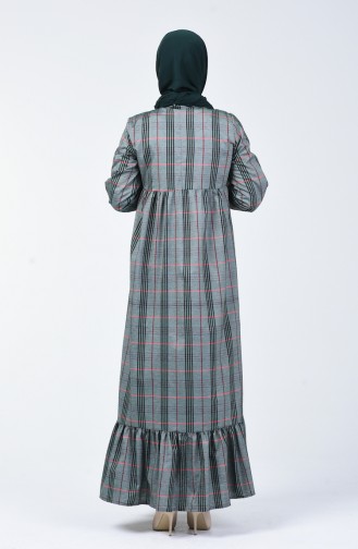 فستان مطوي مع ربطة عنق كاكي داكن 1368-03