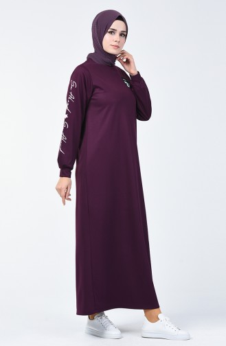 Plum Hijab Dress 4091-01