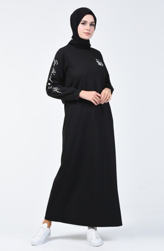 Black Hijab Dress 4091-03