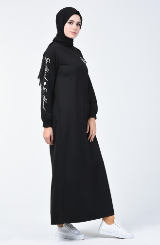 Black Hijab Dress 4091-03