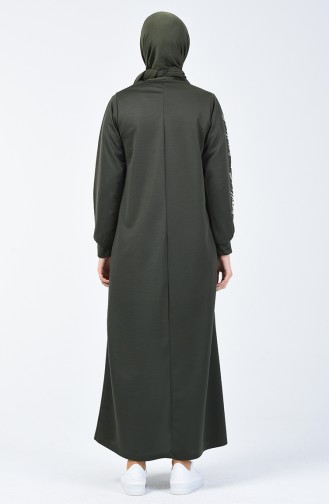 Khaki Hijab Dress 4091-04