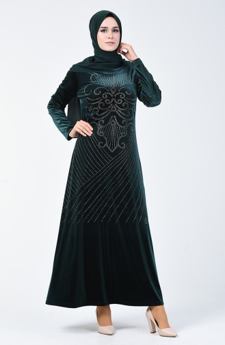 Emerald Green Hijab Dress 19802-04