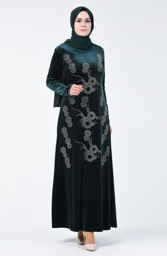 فستان أخضر زمردي 19803-01