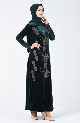 Smaragdgrün Hijab Kleider 19803-01