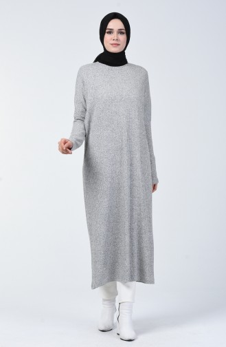 Bat Sleeve Long Tunic Gray 7979-01