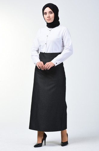 Zippered Pencil Skirt Smoky 2064-01