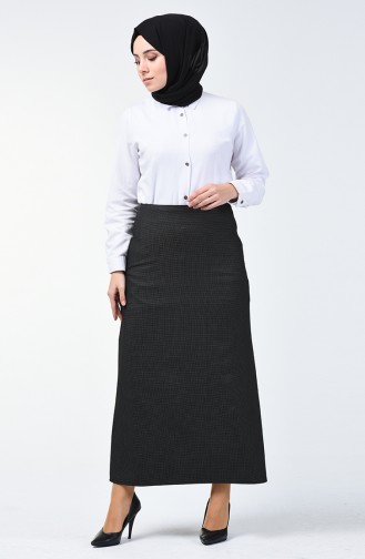 Zippered Pencil Skirt Smoky 2063-02