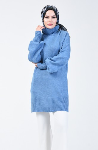 Pull Tricot Manche Ballon 7049-03 Bleu 7049-03