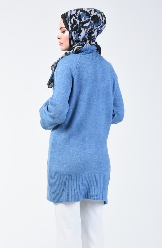 Pull Tricot Manche Ballon 7049-03 Bleu 7049-03