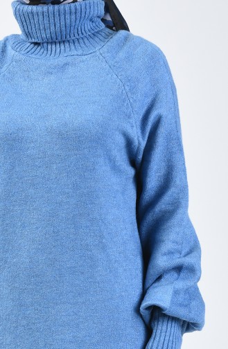 Pull Tricot Manche Ballon 7049-03 Bleu 7049-03