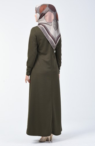Kleid mit Halskette  0025-03 Khaki 0025-03
