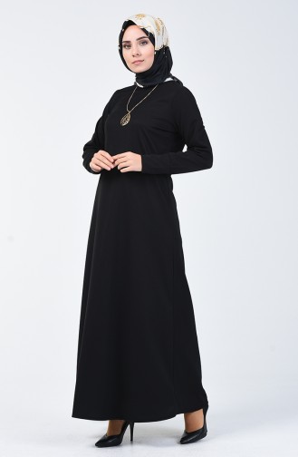 فستان مع قلادة أسود 0025-04