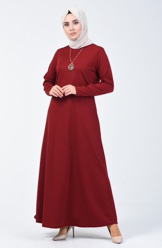 فستان مع قلادة أحمر كلاريت 0025-06