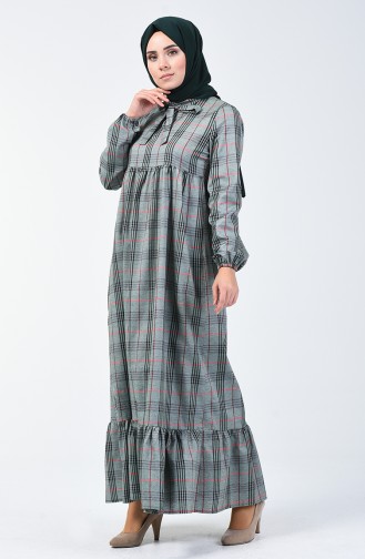 Khaki Hijab Kleider 1368A-01