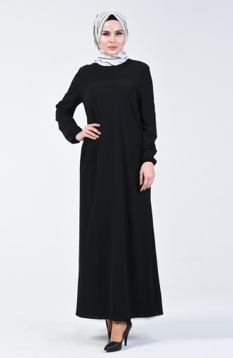 Schwarz Hijab Kleider 0061-05