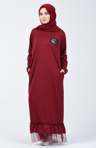 Claret red İslamitische Jurk 4170-02