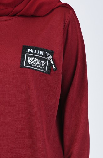 Claret red İslamitische Jurk 4170-02