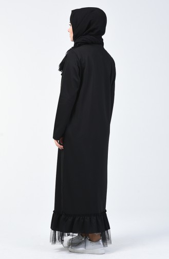 Schwarz Hijab Kleider 4170-03