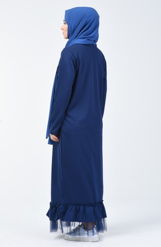 Dunkelblau Hijab Kleider 4170-04