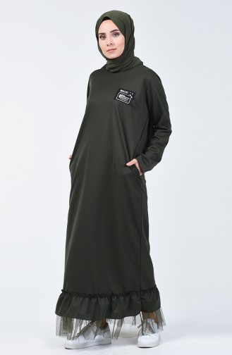 Khaki Hijab Dress 4170-05