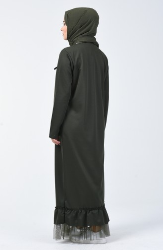 Khaki Hijab Dress 4170-05
