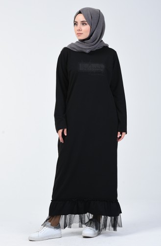Black Hijab Dress 4093-02