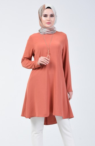 Kolyeli Düz Tunik 0051-06 Soğan Kabuğu 0051-06