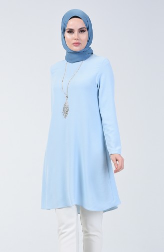Plain Tunic with Necklace Bebe Blue 0051-07