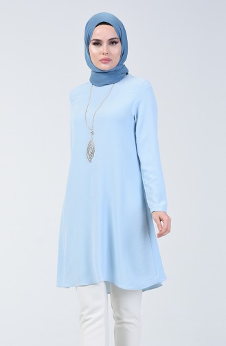 Tunique Simple avec Collier 0051-07 Bleu Bébé 0051-07