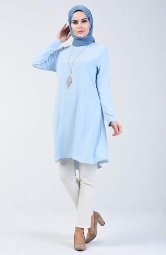 Plain Tunic with Necklace Bebe Blue 0051-07