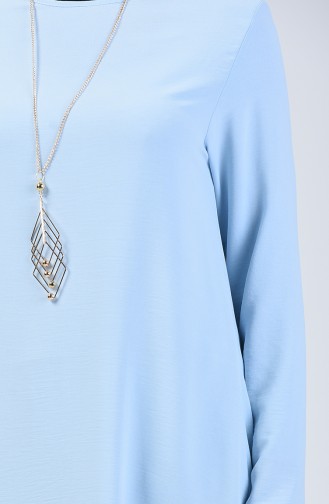 Tunique Simple avec Collier 0051-07 Bleu Bébé 0051-07