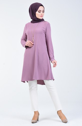 Kolyeli Düz Tunik 0051-08 Eflatun