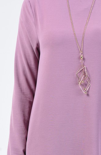 Plain Tunic with Necklace Magenta 0051-08