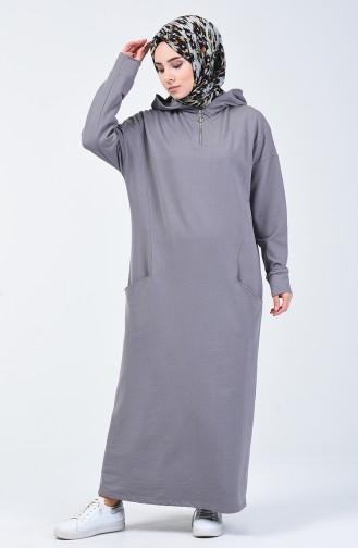 Grau Hijab Kleider 0817-01