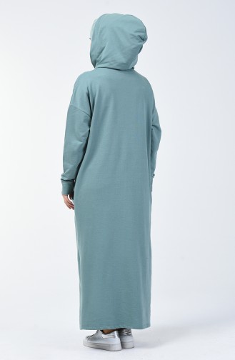 Unreife Mandelgrün Hijab Kleider 0817-02