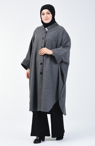 Winterliches Poncho aus Fleece 9001-02 Grau 9001-02