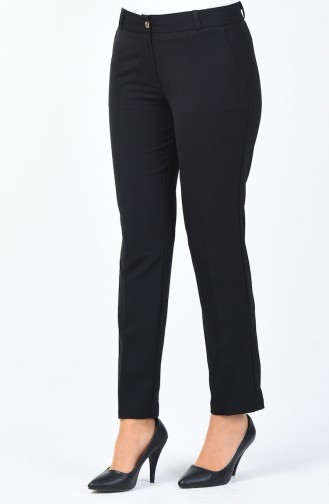 Classic Straight Trousers With Pockets Black 1336PNT-01