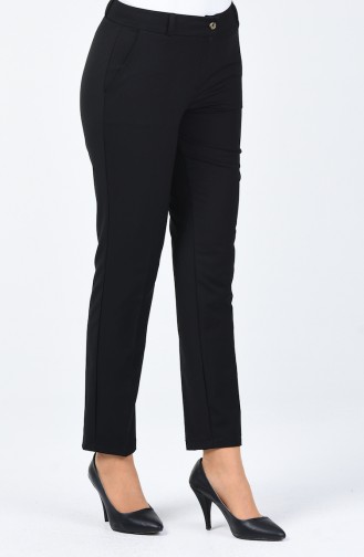 Classic Straight Trousers With Pockets Black 1336PNT-01