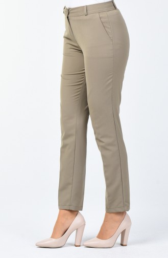 Classic Straight Trousers With Pockets Almond green 1338PNT-03