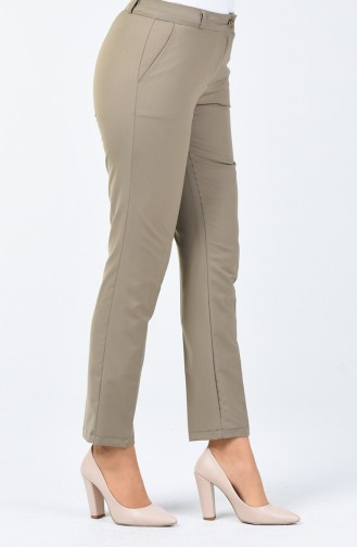 Classic Straight Trousers With Pockets Almond green 1338PNT-03