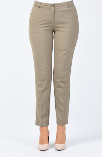 Classic Straight Trousers With Pockets Almond green 1338PNT-03