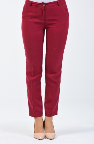 Classic Straight Trousers With Pockets Bordeaux 1349PNT-01