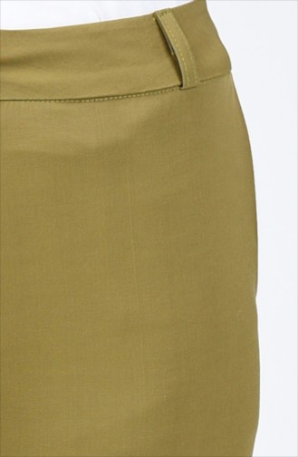 Classic Straight Trousers With Pockets Oil Green 1353PNT-01