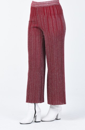 Pantalon Tricot Large à Paillettes 14293-05 Bordeaux 14293-05