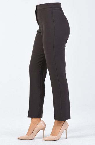 Buttoned Straight-leg Trousers 1102-28 Light Brown 1102-28