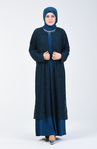 Grosse Grösse Abendkleid 1066-04 Petroleum 1066-04