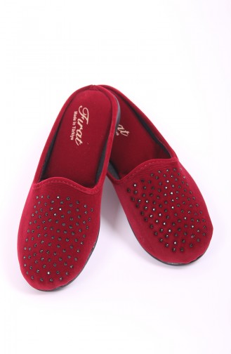 Claret red Woman home slippers 08-01